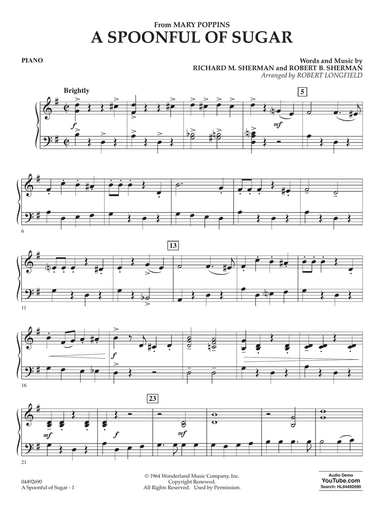 A Spoonful of Sugar (arr. Robert Longfield) - Piano