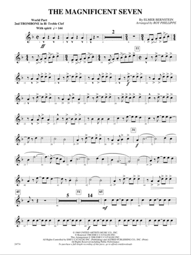 The Magnificent Seven: (wp) 2nd B-flat Trombone T.C.