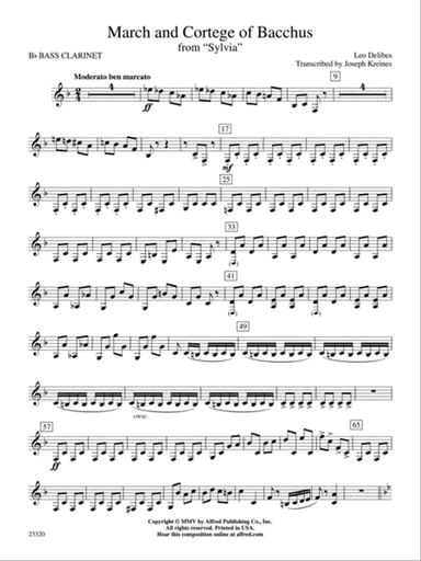 March and Cortege of Bacchus: B-flat Bass Clarinet