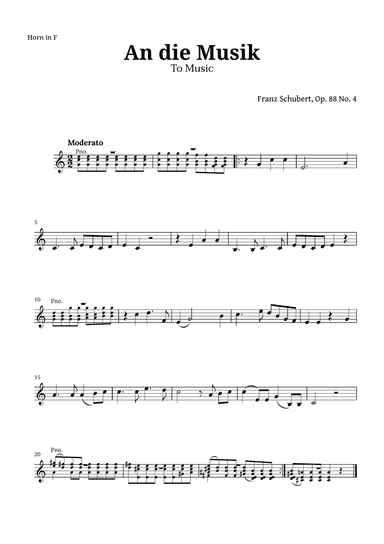 An die Musik (To Music) by for French Horn