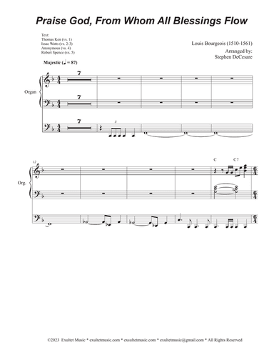 Praise God, From Whom All Blessings Flow (2-part choir) (Choir/Vocal score)