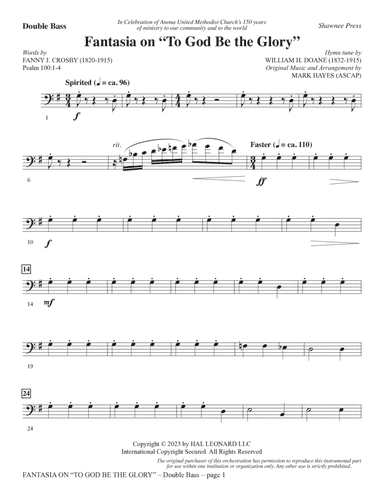 Fantasia On "To God Be The Glory" - Double Bass