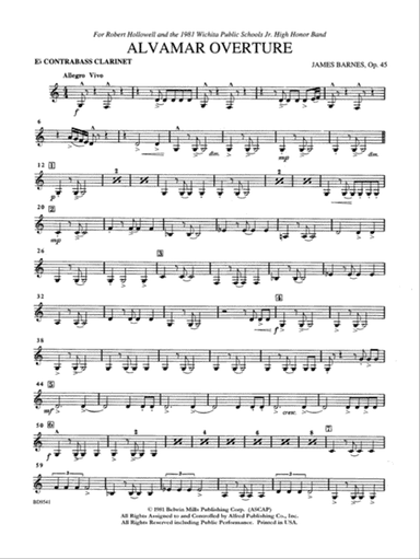 Alvamar Overture: E-flat Contrabass Clarinet