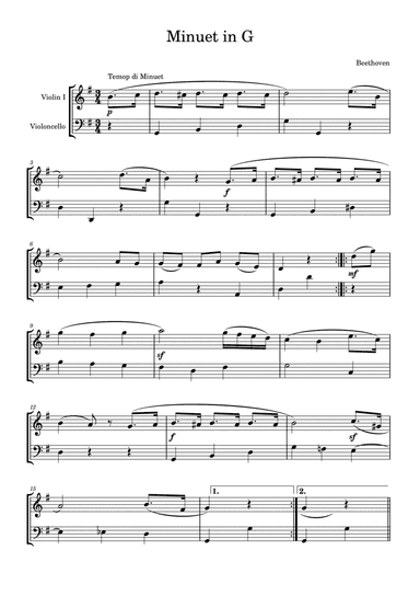 Minurt in G for violin and cello