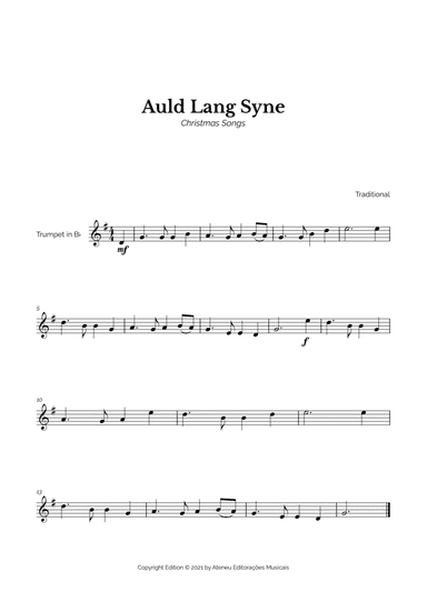 Auld Lang Syne for Easy Trumpet Solo