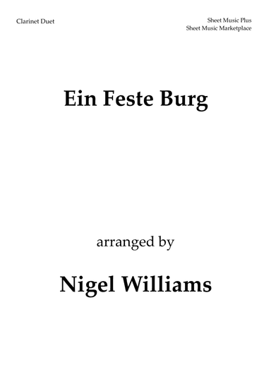 Ein Feste Burg, for Clarinet Duet