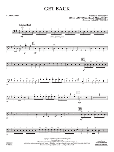 Get Back (arr. Larry Moore) - Bass