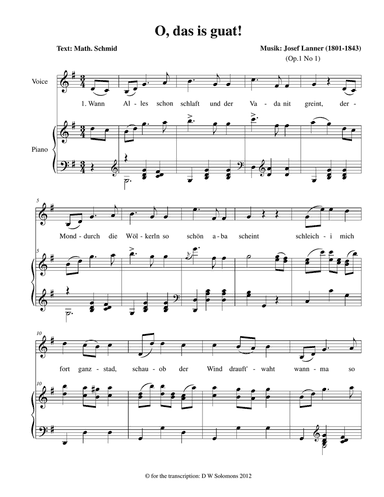 O das is guat for mezzo-soprano and piano