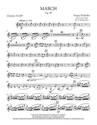 March, Op. 99 - Bb Clarinet 3