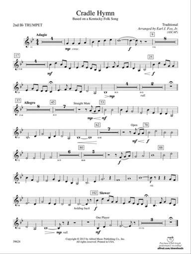 Cradle Hymn: 2nd B-flat Trumpet