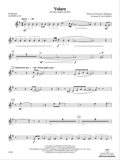 Volare: (wp) 1st Horn in E-flat