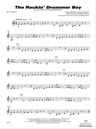 The Rockin' Drummer Boy: 1st B-flat Clarinet