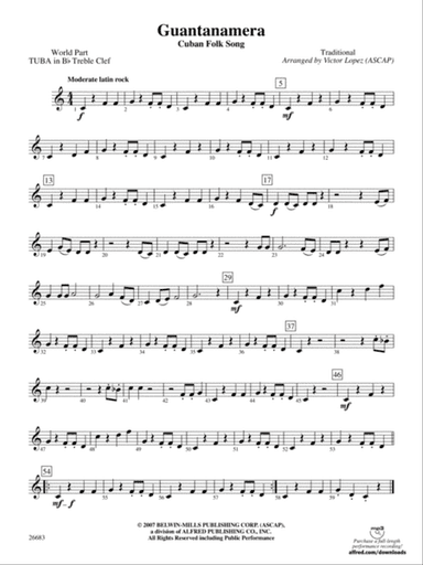 Guantanamera: (wp) B-flat Tuba T.C.