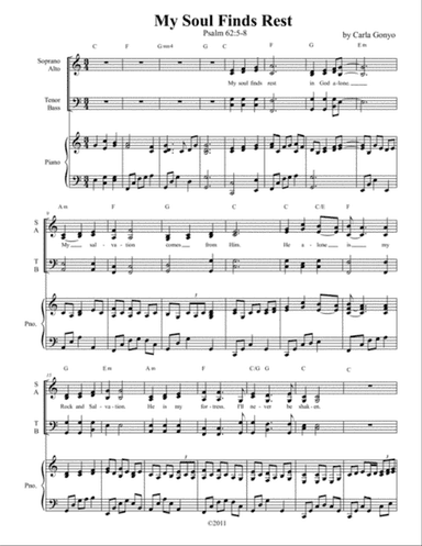 My Soul Finds Rest - for choir