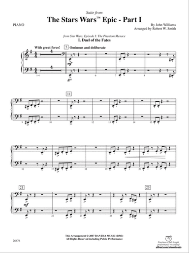 Suite from the Star Wars Epic -- Part I: Piano Accompaniment