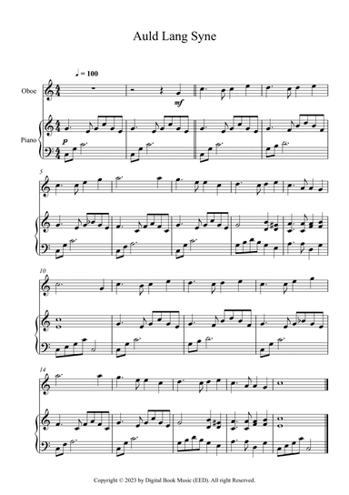 Auld Lang Syne (Oboe + Piano)