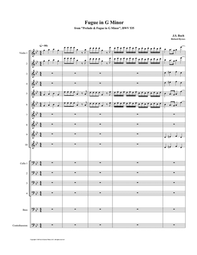 Fugue in G Minor, BWV 535 (String Orchestra + Contrabassoon)