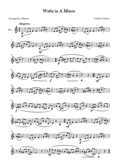Waltz in A Minor | B. 150, Op. Posth. | Chopin | French Horn