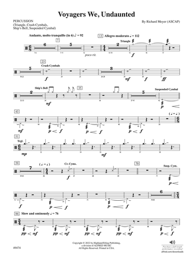 Voyagers We, Undaunted: 1st Percussion