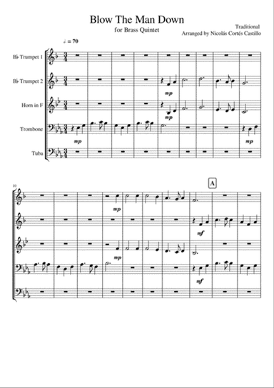 Blow the Man Down - Brass Quintet