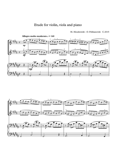Moszkowski Etude in A-flat (G-sharp) minor for violin and piano