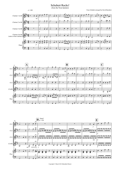 Schubert Rocks! for Clarinet Quartet
