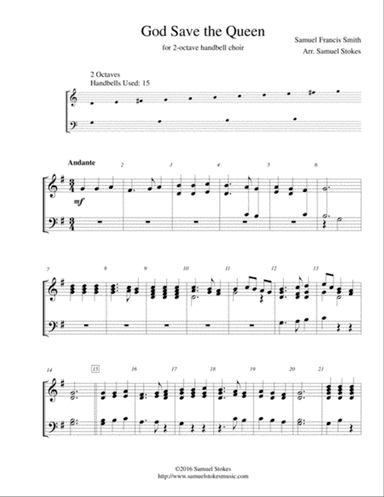 God Save the Queen - for 2-octave handbell choir