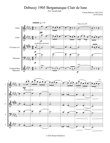 Debussy 1905 Clair de lune