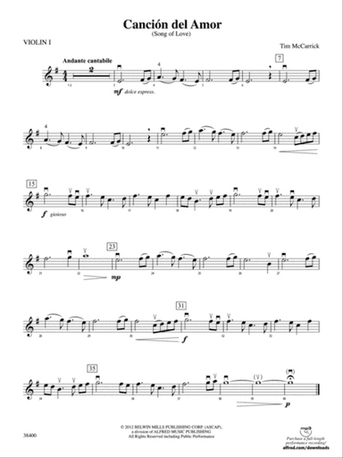 Canción del Amor: 1st Violin