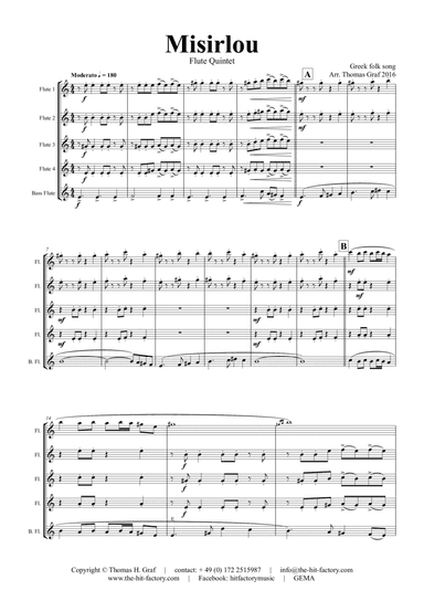 Misirlou - Pulp Fiction - Flute Quintet - C