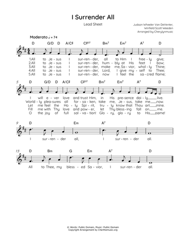 I Surrender All (Lead Sheet)