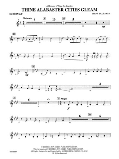 Thine Alabaster Cities Gleam (A Message of Hope for America): 4th F Horn