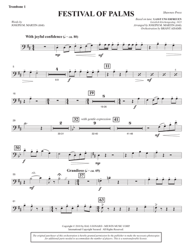 Festival of Palms (Full Orchestra) - Trombone 1