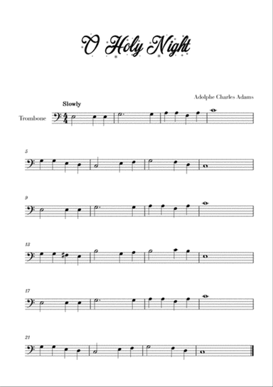 O Holy Night (for Trombone)