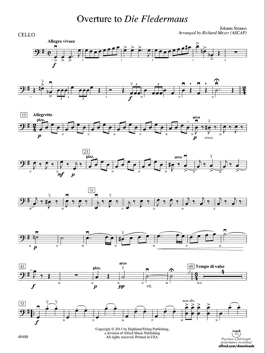 Overture to Die Fledermaus: Cello