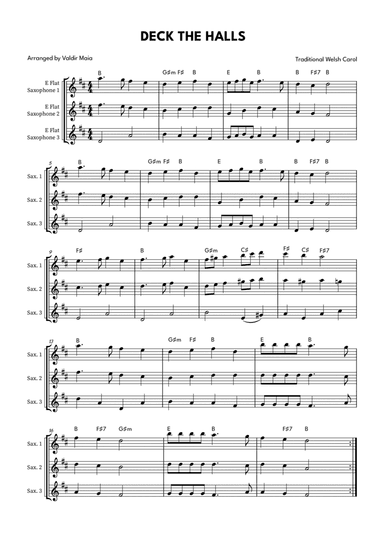 Deck The Halls - Baritone Sax Trio