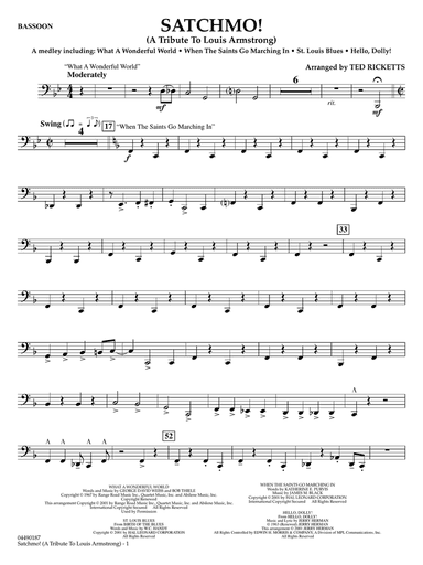 Satchmo! - A Tribute to Louis Armstrong (arr. Ted Ricketts) - Bassoon