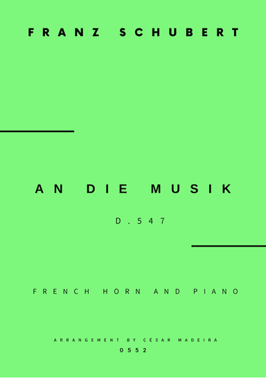 An Die Musik - French Horn and Piano (Full Score and Parts)