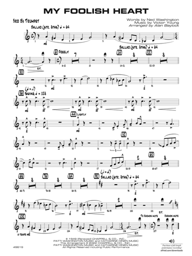 My Foolish Heart: 3rd B-flat Trumpet