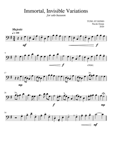 Immortal, Invisible for Bassoon