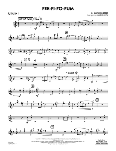Fee-Fi-Fo-Fum (arr. Mark Taylor) - Alto Sax 1