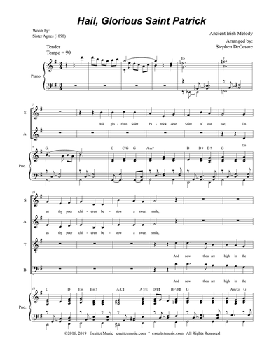 Hail, Glorious Saint Patrick (for SATB)