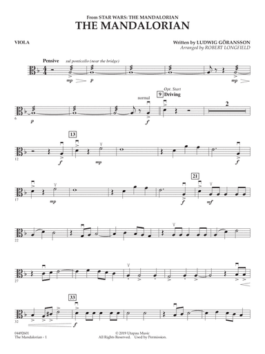The Mandalorian (from The Mandalorian) (arr. Robert Longfield) - Viola