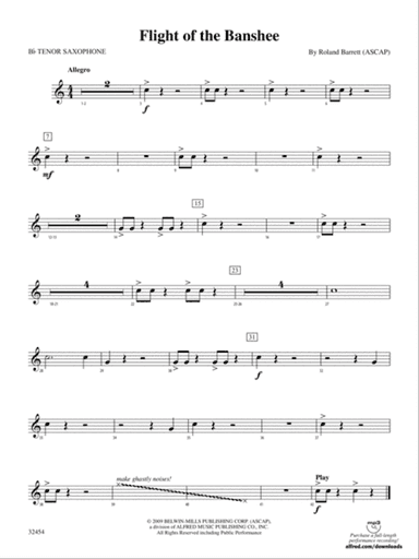 Flight of the Banshee: B-flat Tenor Saxophone