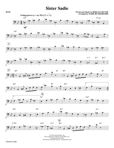 Sister Sadie (arr. Paris Rutherford) - Bass