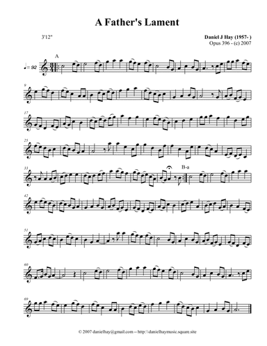 A Father's Lament (Opus 396) (Treble)