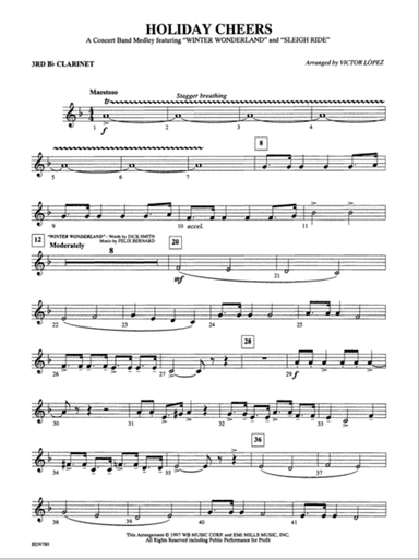 Holiday Cheers: 3rd B-flat Clarinet