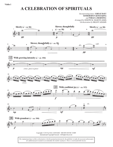 A Celebration of Spirituals - Violin 1