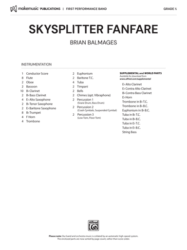 Skysplitter Fanfare: Score