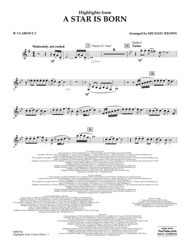 Highlights from A Star Is Born - Bb Clarinet 2